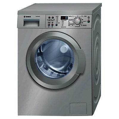 Bosch Exxcel WAQ2836SGB Freestanding Washing Machine, 8kg Load, A+++ Energy Rating, 1400rpm Spin, Silver Bosch Exxcel WAQ2836SGB Freestanding Washing Machine, 8kg Load, A+++ Energy Rating, 1400rpm Spin, Silver
